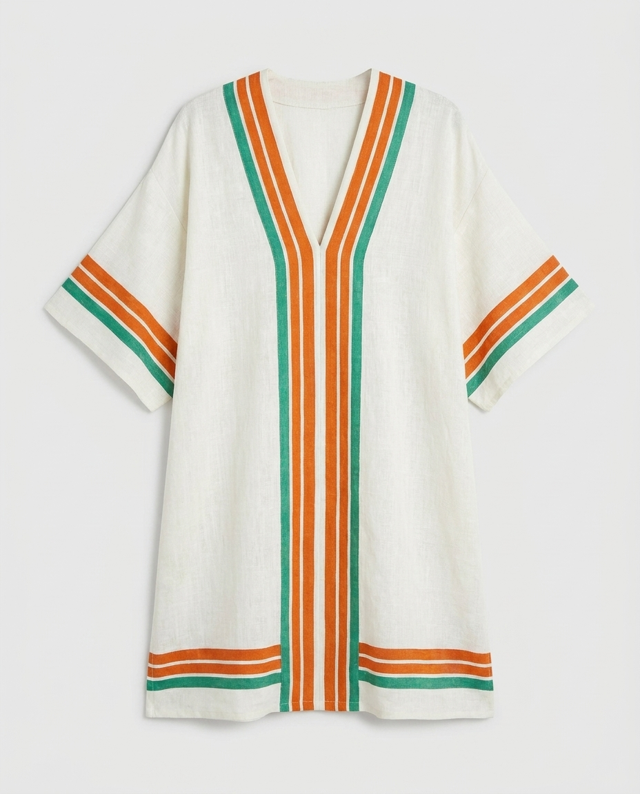 Valencia Striped Kimono Cover-Up Dress