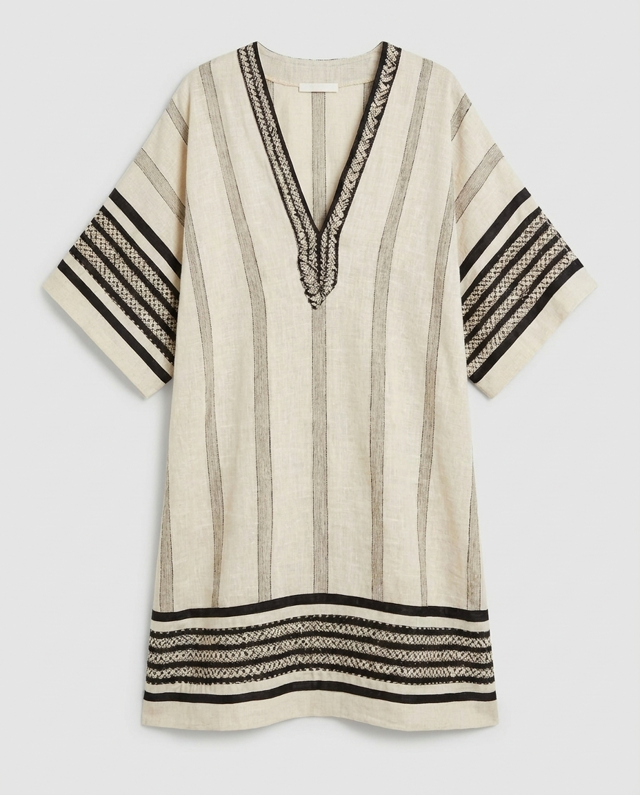 Valencia Striped Kimono Cover-Up Dress