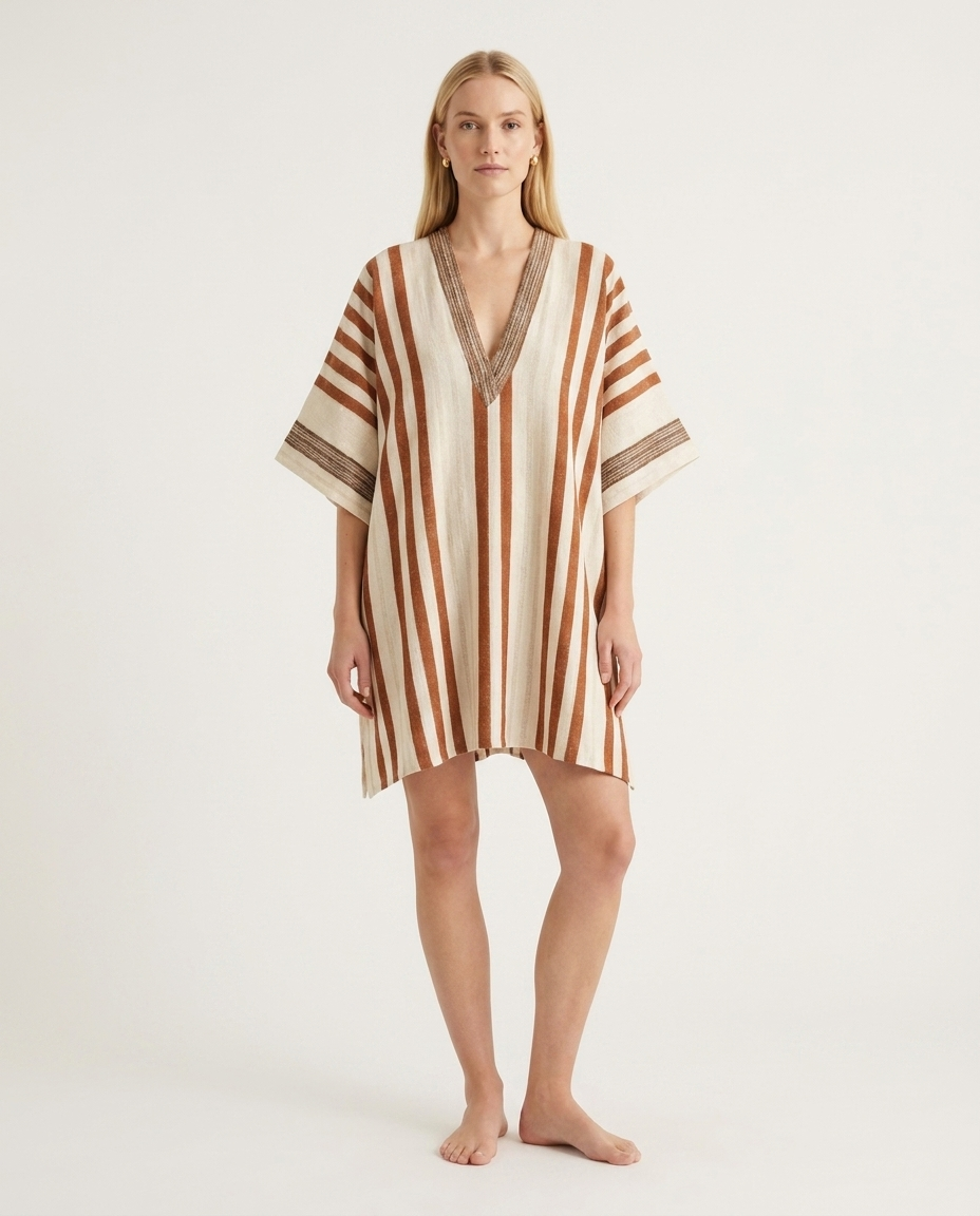 Valencia Striped Kimono Cover-Up Dress